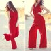 Red Velvet Pant Jumpsuit - Red Jumpsuit Apparatus