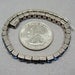 Art Deco Bracelet Sterling Silver Sapphire Blue Glass Crystals Wedding Jewelry