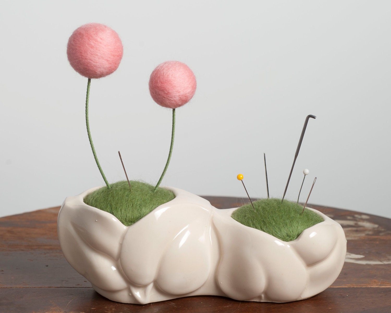 Felted Flower Double Pincushion