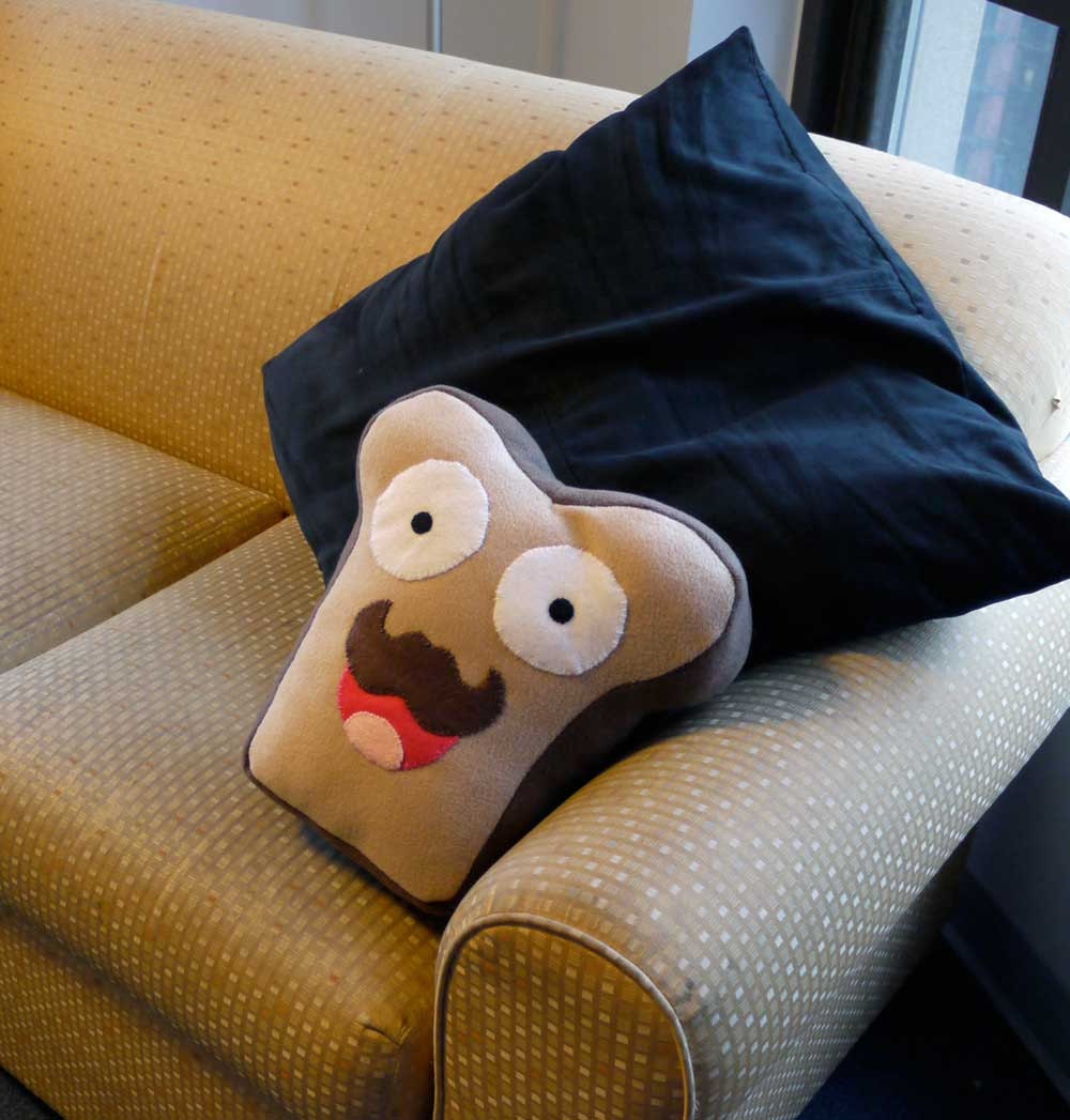Mustache Toast Plush Pillow- Francois The French Toast Pillow