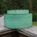 Vintage turquoise fiberglass 2 tier lampshade