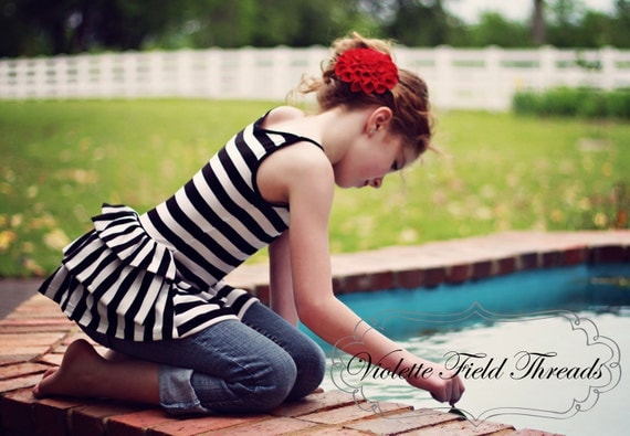 Olive Bustle Shirt PDF Pattern & Tutorial, All sizes 2t-10 years included