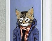 Framed Fine Art Print - Brewster - Cats In Clothes by Heather Mattoon