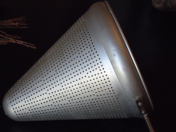 Vintage Aluminum Cone Shaped Strainer by marciashouse on Etsy