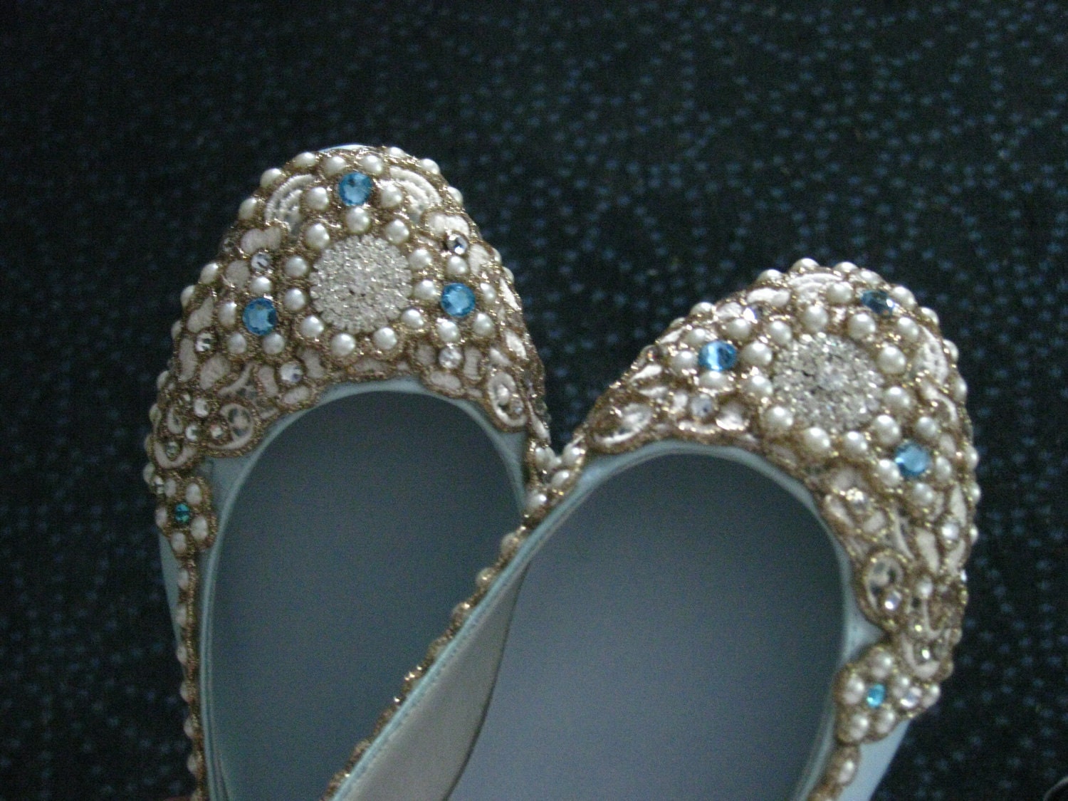 Royal Satin Bridal Ballet Flats Wedding Shoes - Any Size - Pick your own shoe color and crystal color