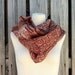 Infinity Scarf Beautiful Upcycled VINTAGE Silk Sari Circle Scarf in Earthy Shades of Rust Red tan Khaki
