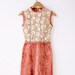 1960s vintage cream lace and mauve velvet mini dress