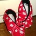 Kimono Baby Booties - Red with White Branches
