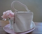PRICE REDUCTION -- Vintage 1950s Lovely White Beaded Purse