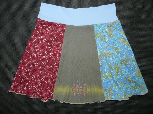 Perfect Little Hippie Skirt upcycle recycled t-shirt clothing for Women size Small Medium S M 4 6 8 10