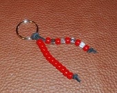Dexter WWDD Red Beaded Leather Keychain