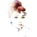 Watercolor painting -  Audrey Hepburn - 9x12 print