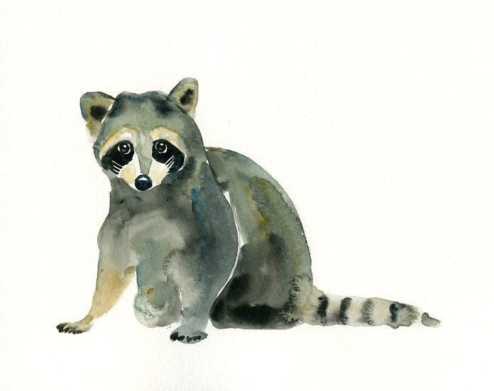 RACCOON -ACEO print-Children's Decor-Art for Children-kids wall art-Nursery art -Animal lover