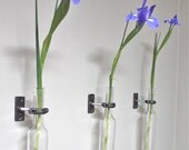 HARDWARE ONLY - 4 Wine Bottle Wall Flower Vase Kits - use your own vase - party favor - hostess gift