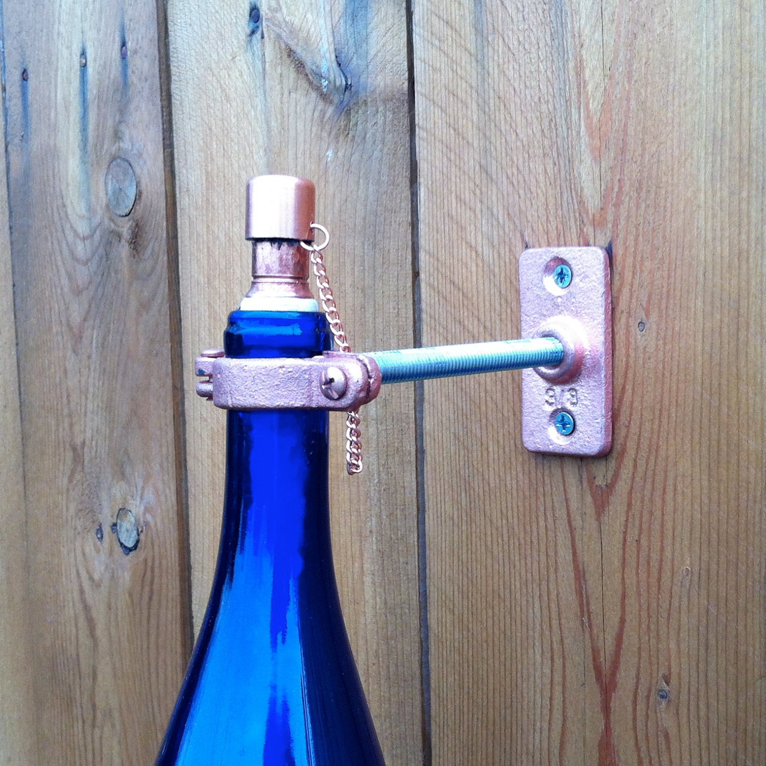 3 HARDWARE ONLY  Wine Bottle Tiki Torch kits - DIY Outdoor Lighting - Hanging Lantern - Hurricane Lamp - Copper Lighting