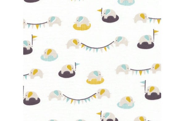Cloud 9 My Happy Nursery Ele-fete Sky Organic Cotton fabric, 5/8 yard