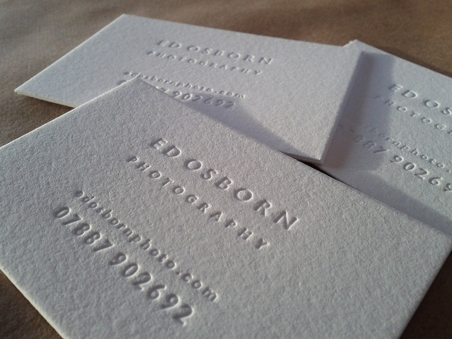 Letterpress Business Cards made to order - set of 100. Printed by hand.