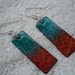 Enamel Earrings, Copper Earrings, Dangle Earrings