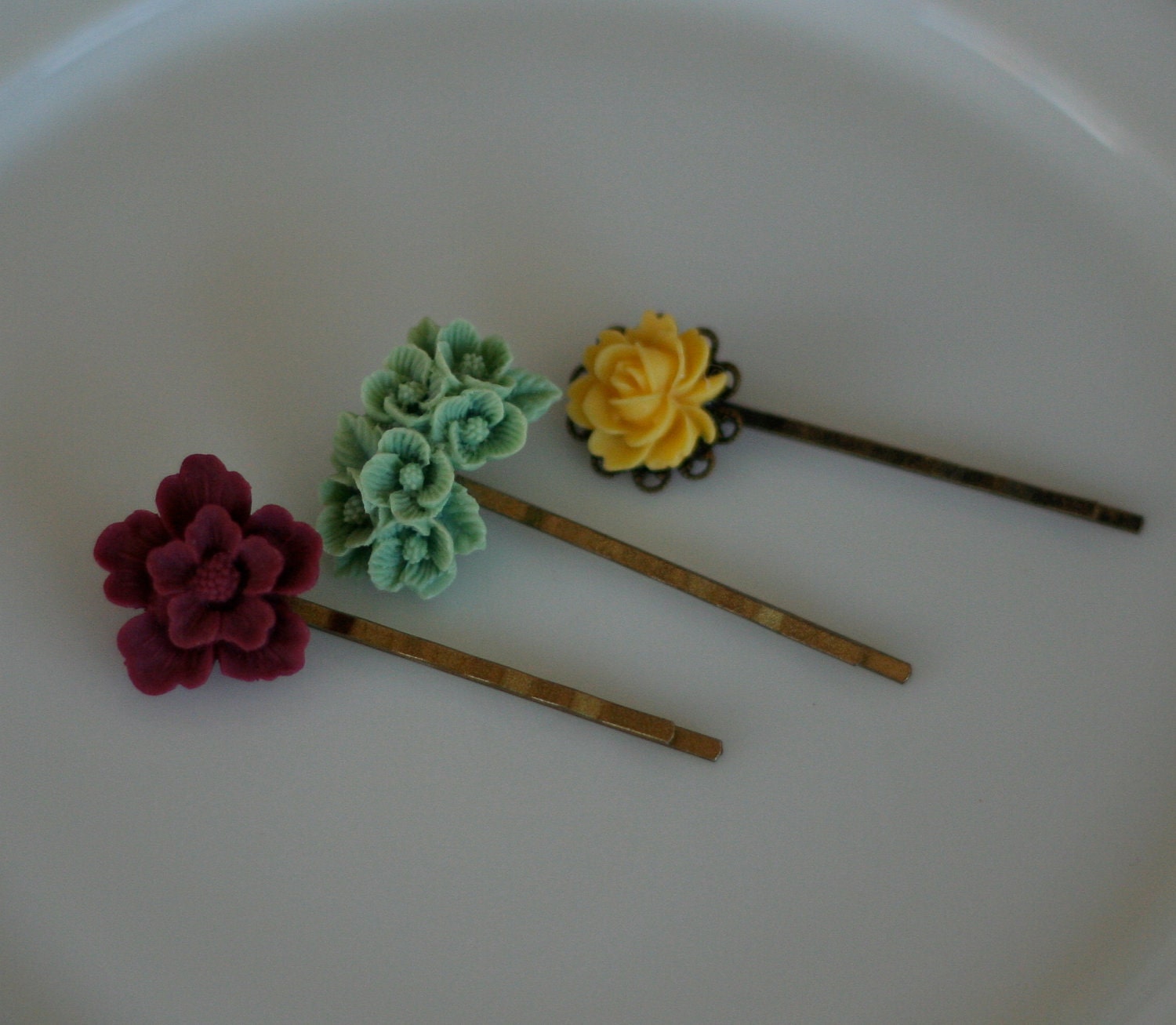 Wishing for Spring Bouquet Bobby Set -- Antique Gold Tone