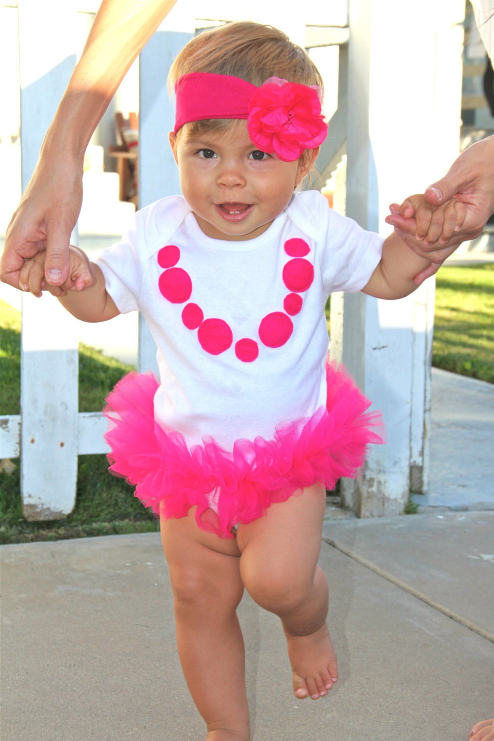 Pink Necklace Onesie with Pink Tutu