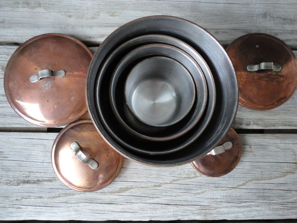 Set of Copper Nesting Kitchen Canisters