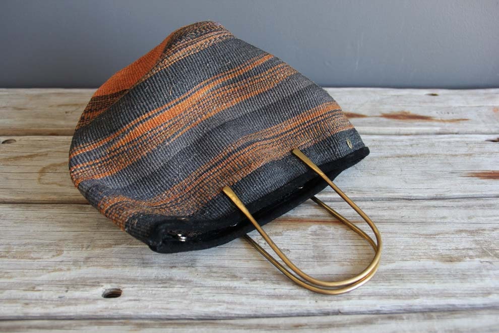 Woven Southwestern Bag with Brass Details