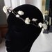 Boho Floral Crown Circlet Hair Vine with ivory flowers roses - Beach Pagan Wedding