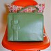 Vintage Nicholas Reich Mad Men Style EXTRA LARGE Bag, Pocketbook, Purse: mirror, green, details, zippers, extra deep, ipad case