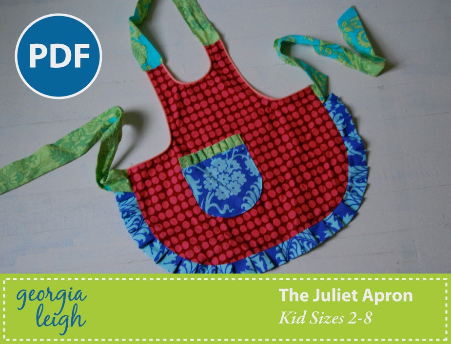 Sale - The Juliet Apron Kid Sizes 2-8 PDF Sewing Pattern
