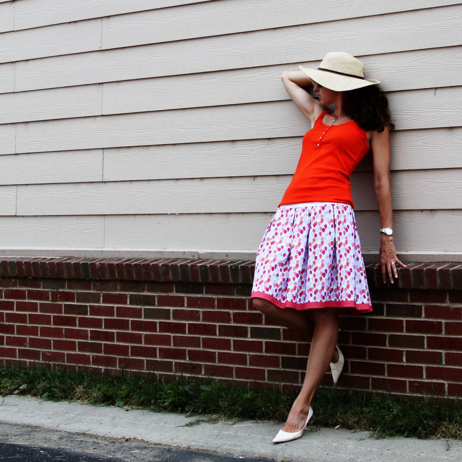 Woman's birdie skirt in Swedish/Scandinavian design by Lingonberry Latitude - Ready to ship