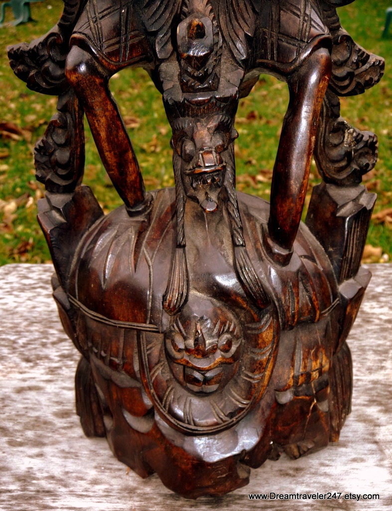 Items similar to GARUDA STATUE Indonesian/Balinese Carved Wood Ritual Statue Large Antique