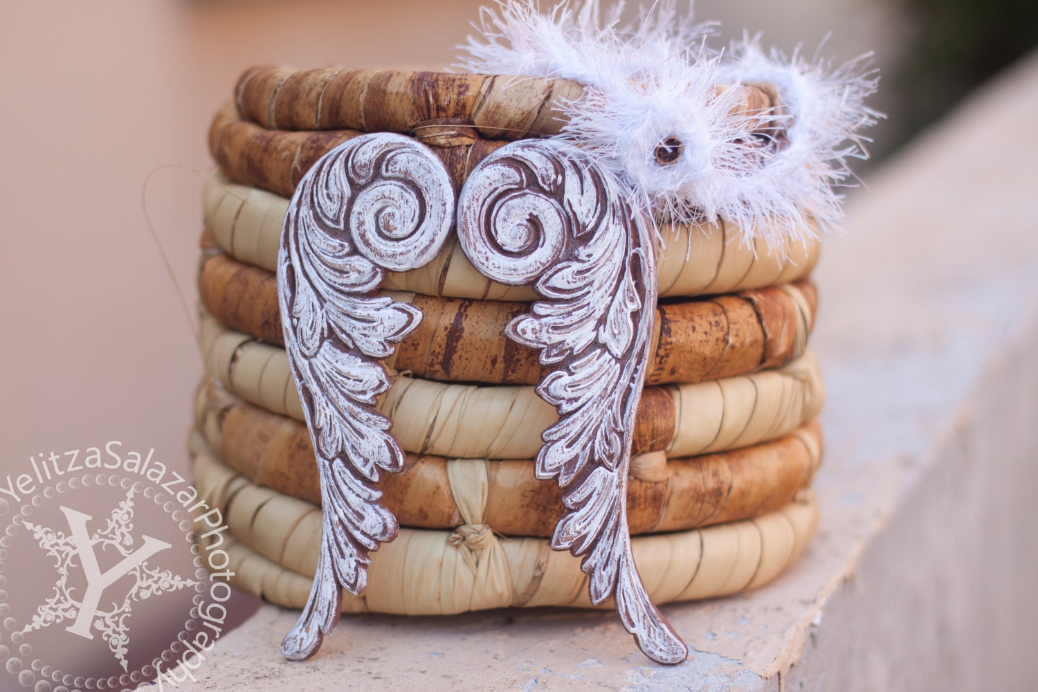 Little Angel Wings - PERFECT WHITE - Wood Carved - Photography Prop - Newborn Valentine Day