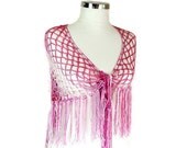 Scarf in Shades of Pink with Fringes - Pareo - Spring Summer Fashion - Women Teens Accessories - Wrap - Shawl - Pastel - Beach Cover-up