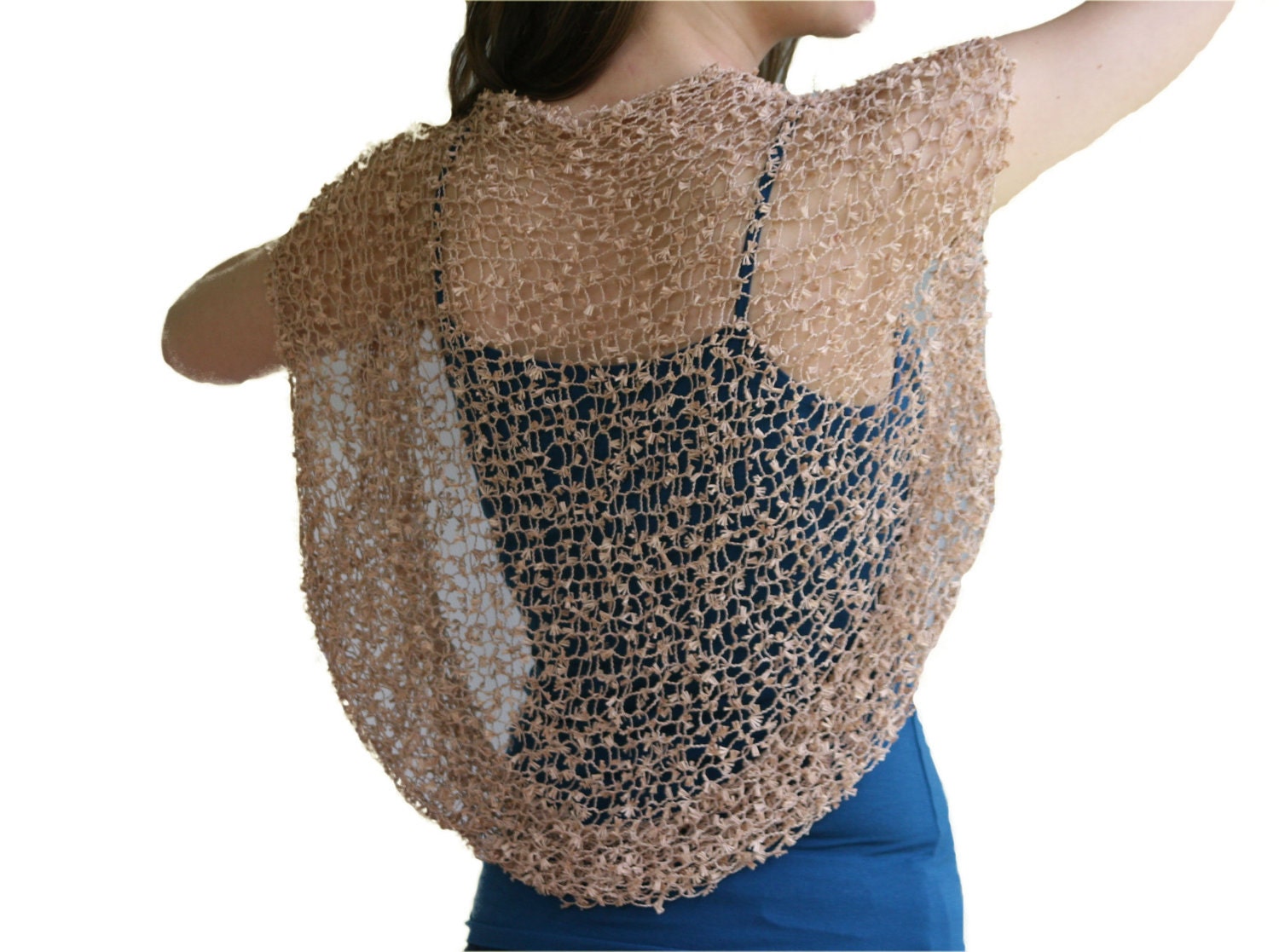 Beige Shrug - Bridal Bolero  - Neutral Chic Elegant Womens Sweater Knit - Spring Summer Fashion - Wedding Accessories - Dreamy Tan
