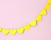 Sunshine Yellow Heart Garland Paper Bunting - 4.5ft