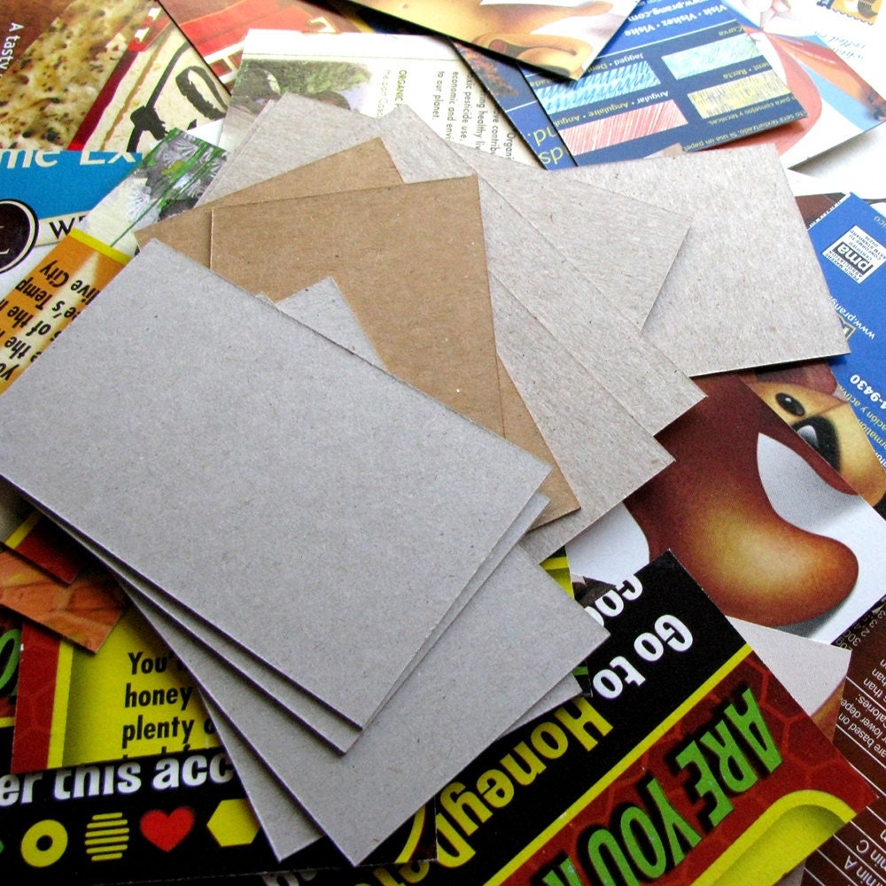 100 Blank Business Cards Recycled Cardboard - DIY