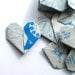 50 Origami Hearts Recycled Manga Comics - Cyan Blue
