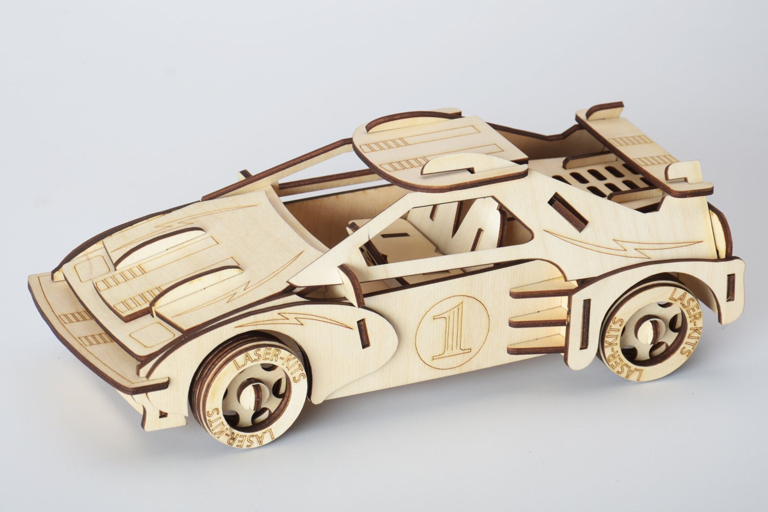 Laser Cut Puzzle Model - Race Car