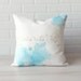 Decorative Pillow Cover 16x16 - Vintage Typewriter font "Serenity" - Calming Blue Paint