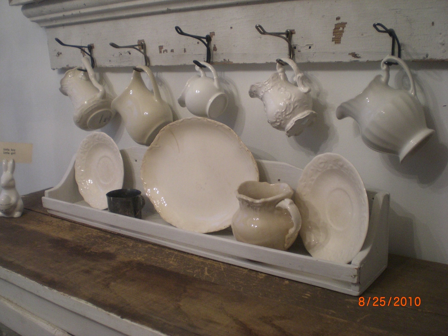 Shabby chippy paint cottage plate rack vintage by Watermelonwine