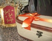Wedding Advice/Wishes Round/Oval Burlap Case Rustic/Vintage Inspired