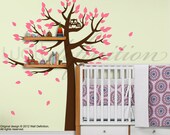 Shelving Tree with Owls - Vinyl Wall Decal Wall Tree Sticker
