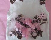Baby Girl Clothing Gift Set/ Newborn Going Home Clothing Set/ Baby Girl Take Home Set-- Pink and Giraffe
