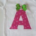 Baby GIrl's Monogrammed Clothing, Newborn going home set (Pink and Green Polka Dot)