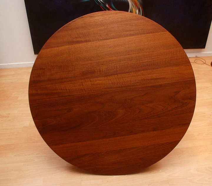 Danish Modern Teak Round Coffee Table Wegner Eames Era
