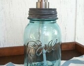 Blue QUART Ball Perfect Mason Jar Soap Pump Dispenser