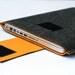 15" inch Apple Macbook Pro laptop Sleeve Case Cover - Dark Gray & Mustard - Weird.Old.Snail