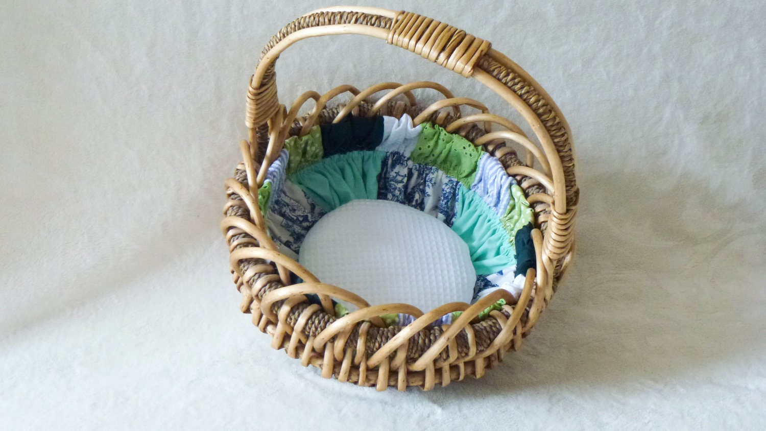 One of a kind Easter Basket - Green and Blue