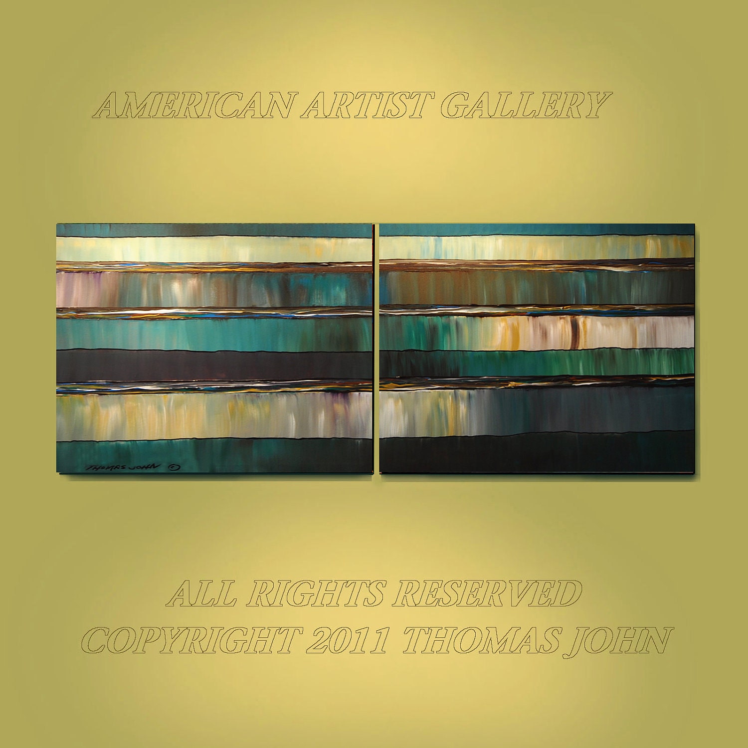 Original Painting Abstract Large 2 Panel by THOMASJOHNARTGALLERY