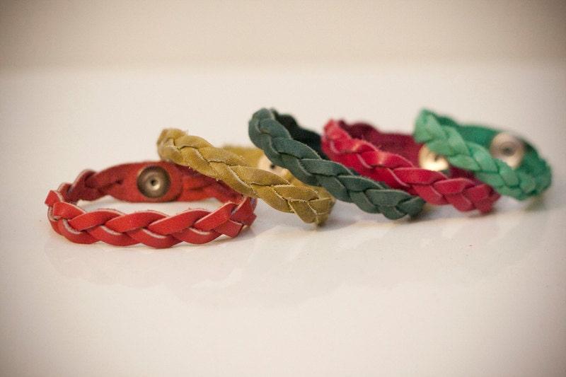 Summer Sherbert Braided Leather Bracelet Set
